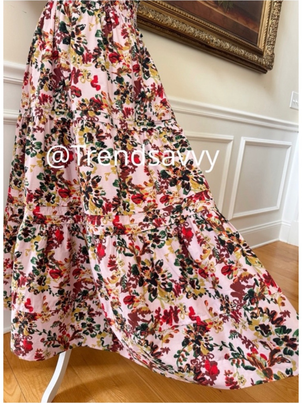 Anthropologie Somerset Floral Pink Maxi Dress Smocked Cotton Size Small NWT - Picture 8 of 14
